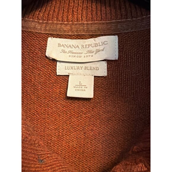 Banana Republic Mens Luxury Blend Angora Cashmere Sweater Size L - Picture 2 of 4
